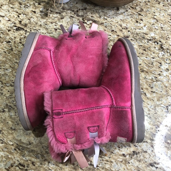 ‼️SALE‼️ Ugg Australia Bailey Bow II Pink Boot w/ Satin Bow - Picture 5 of 9